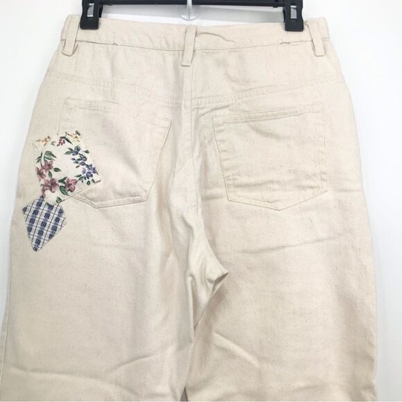 Gitano Vintage 80’s High Waisted Floral Pocket Cream denim Pants - Picture 7 of 13